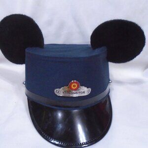 Disney Parks Mickey Mouse Conductor Hat Red Car Trolley Conductor Hat Ears